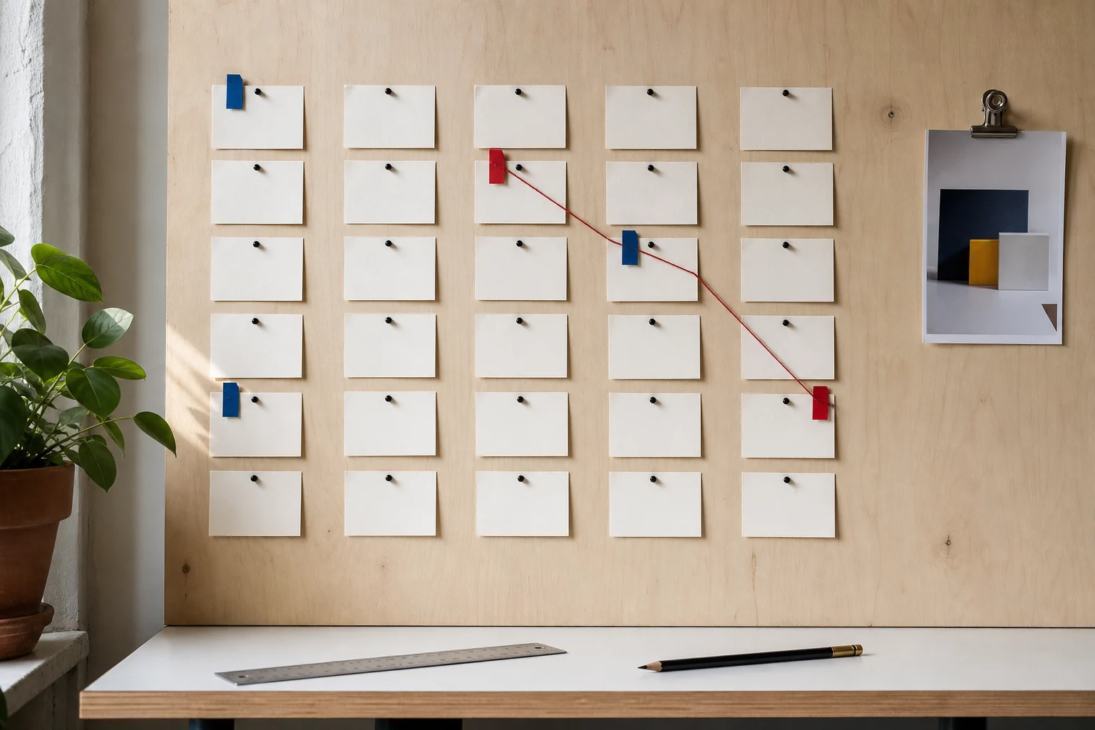 Modulaire campagnedagen op een houten planbord